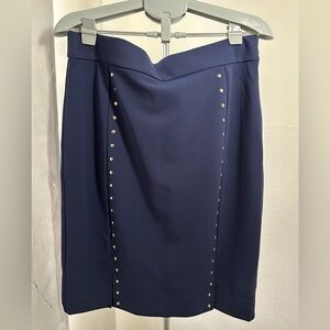 Michael Kors Navy Skirt with Gold Accents